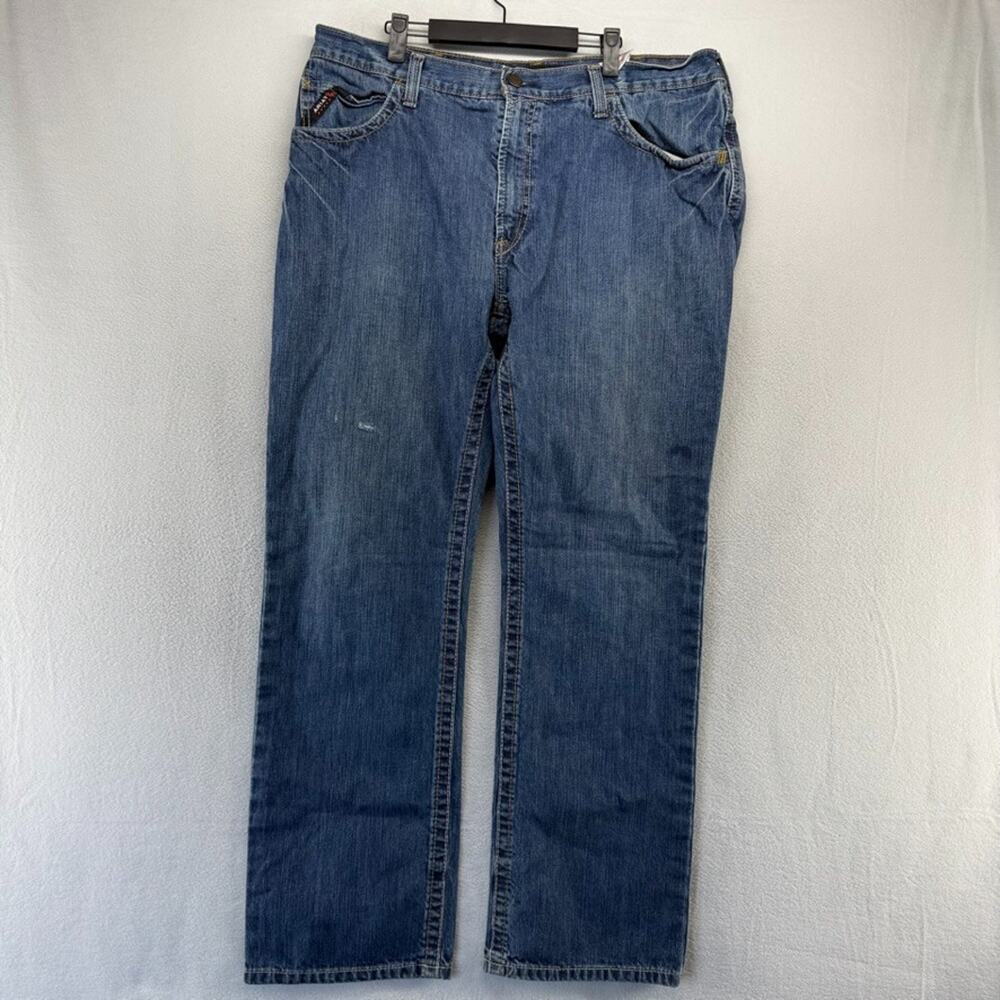 Ariat Jeans Men's 40x34 Blue Denim Low Rise Boot Bootcut M4 FR Flame Resistant